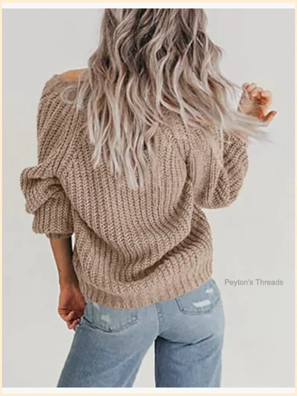 Chunky Knit Cardigan Open Front V Neck Button Sweater